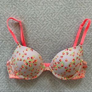 VS Pink Wear Everywhere Bra in Orange Roses